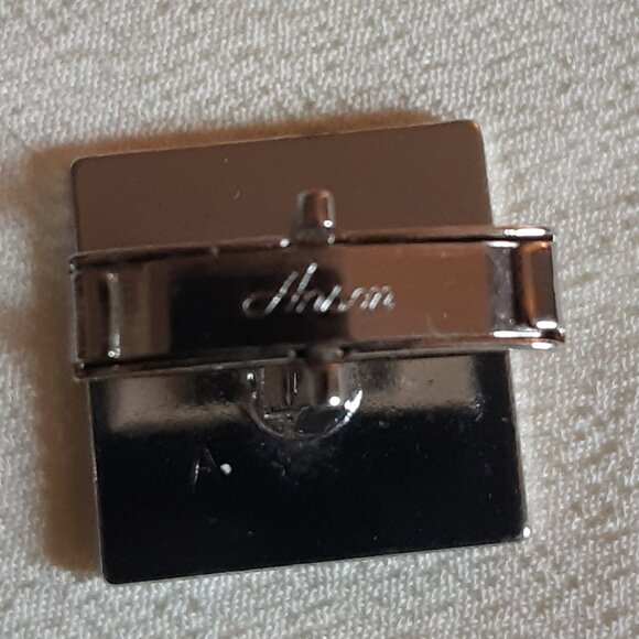 Anson Vintage Cuff Links Silver Tone Metal 3/4 Inch Square ⚡️BUY 3 for $35⚡️ - Picture 3 of 9